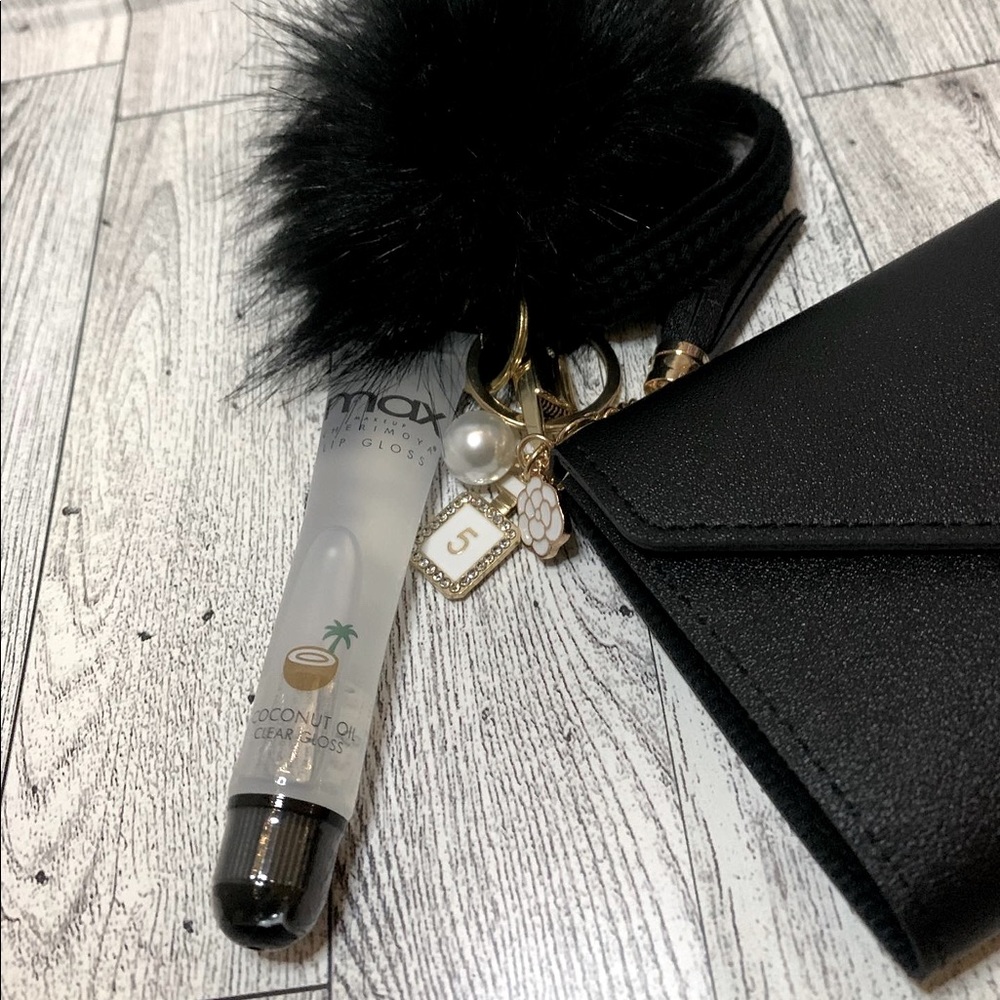 Black keychain wallet with Max clear gloss
